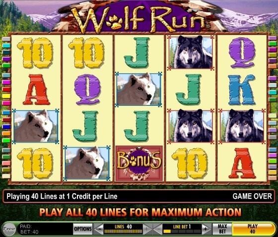 Wolf Run 5 reel pokie
