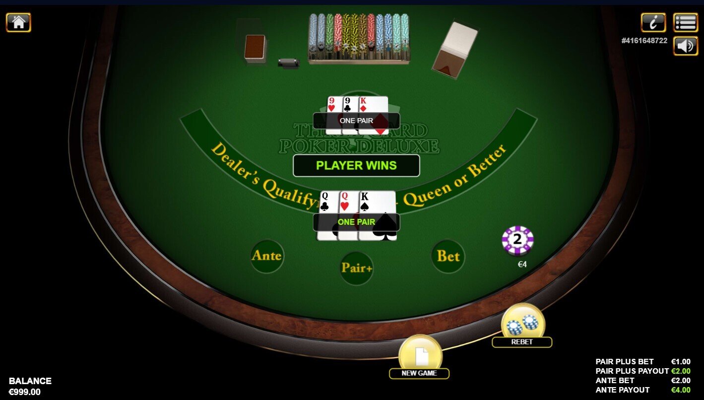 Three Card Poker Deluxe Main Game