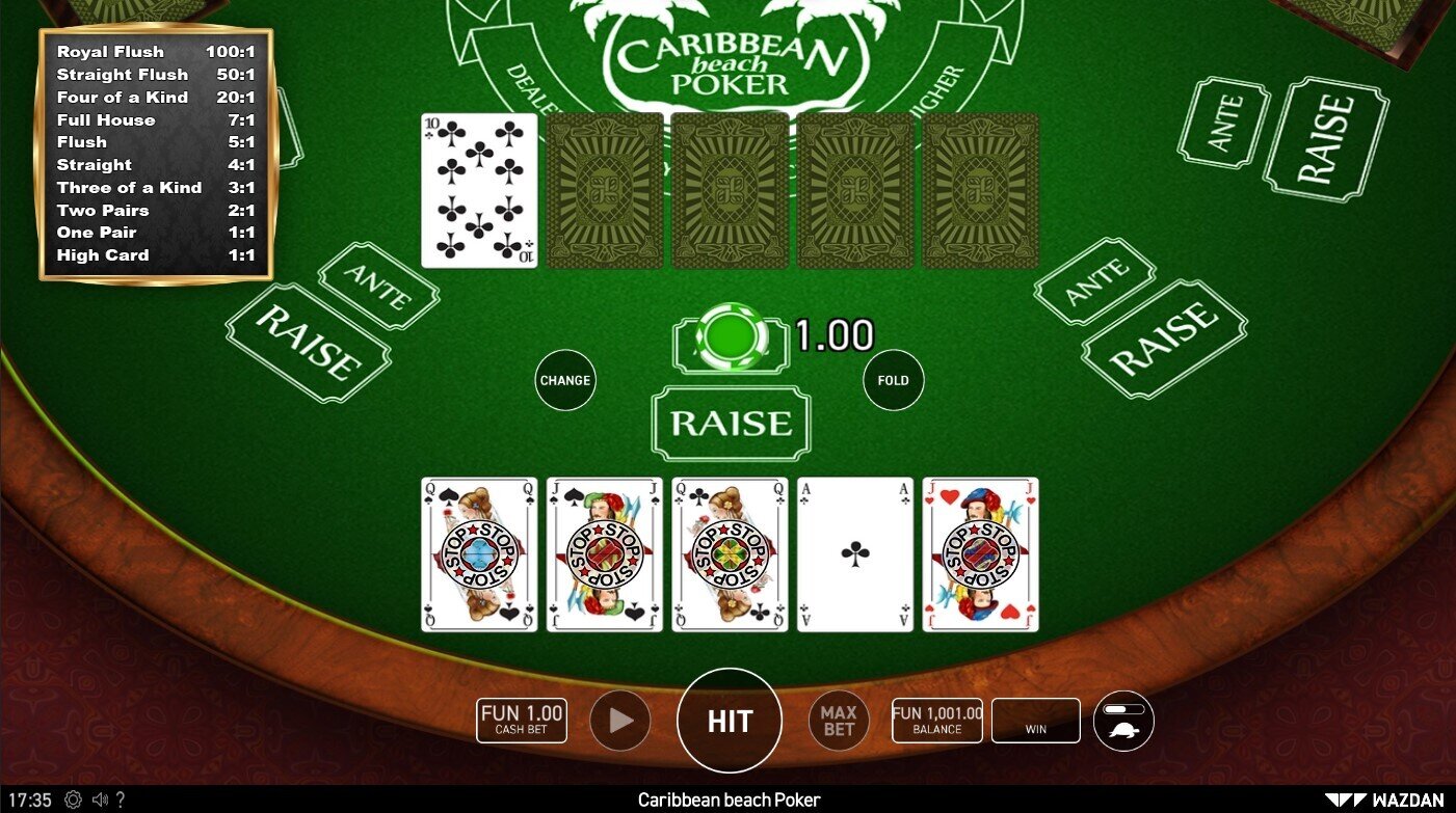 Caribbean Beach Poker Wazdan Deal