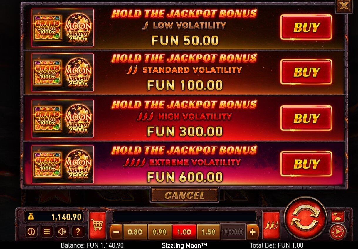 Sizzling Moon Hold the Jackpot Bonus Buy Feature