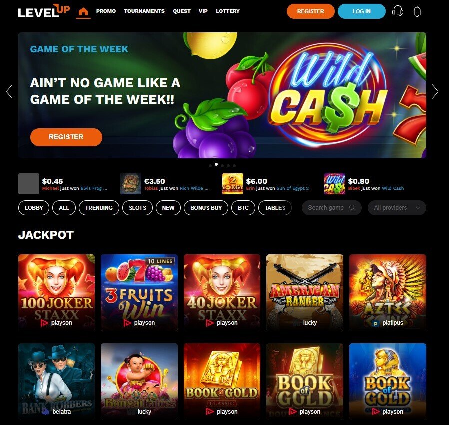 LevelUp Casino Pokies