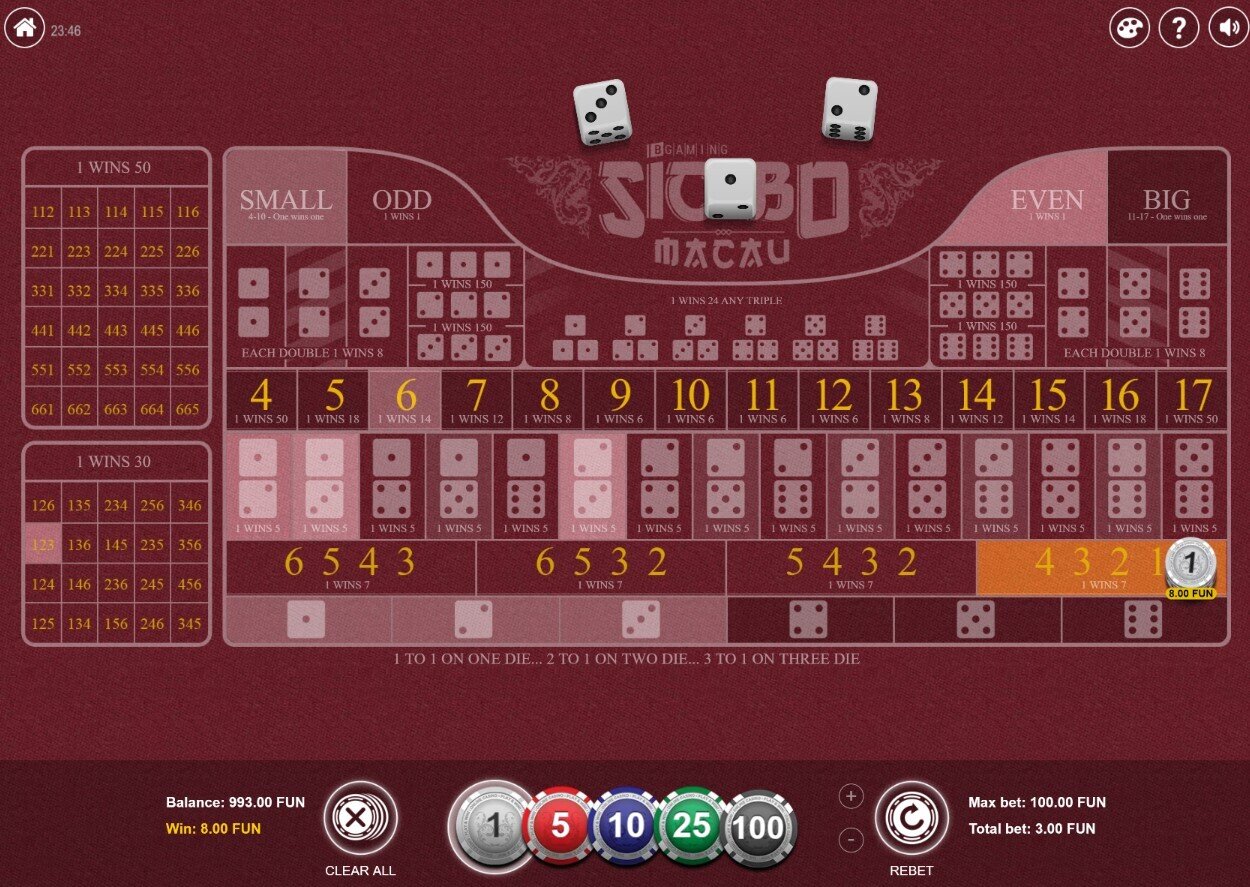 SicBo Macau Winner