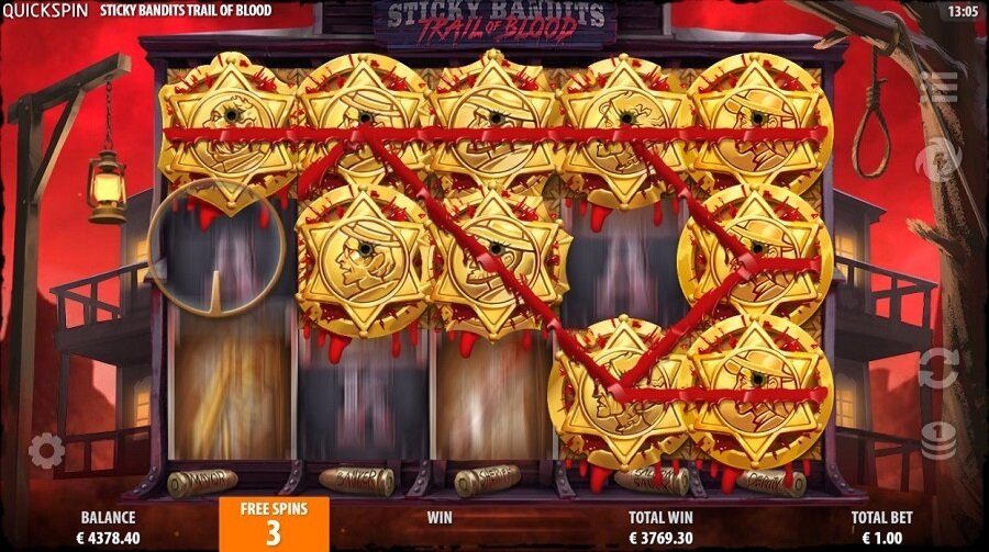 Sticky bandits bonus game