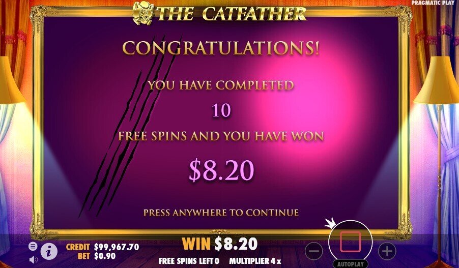 The Catfather win on free spins