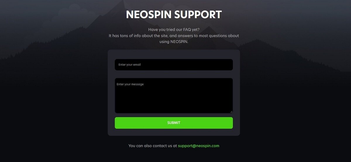 Neospin Casino customer support details