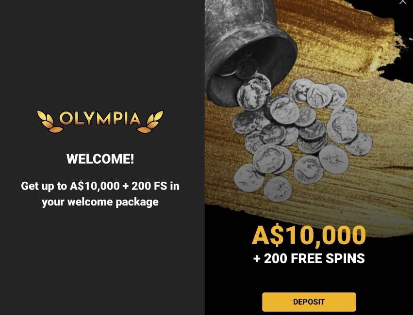 olympia casino welcome bonus