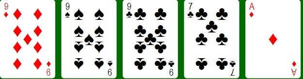 Three of a kind poker hand