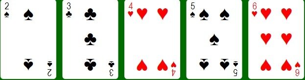 Straight hand in poker